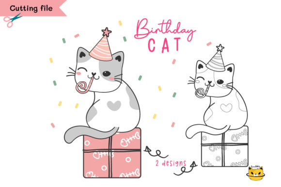 Cute Birthday White Kitty Cat Svg Review