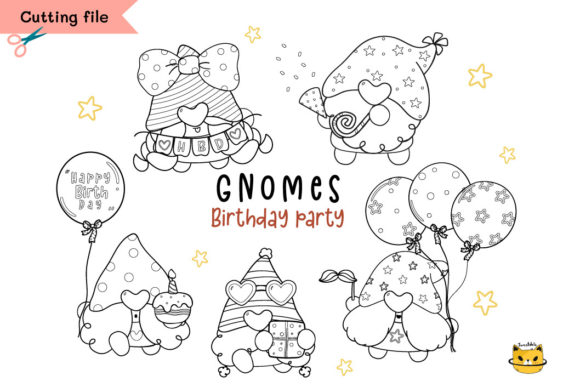 Happy Birthday Gnome Outline Svg Clipart Review
