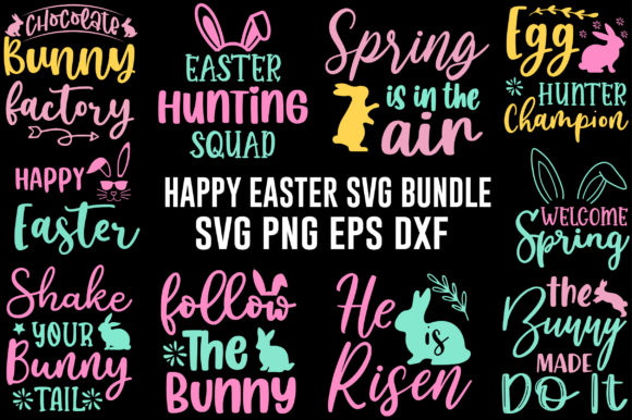 Happy Easter SVG Bundle, Easter Quotes