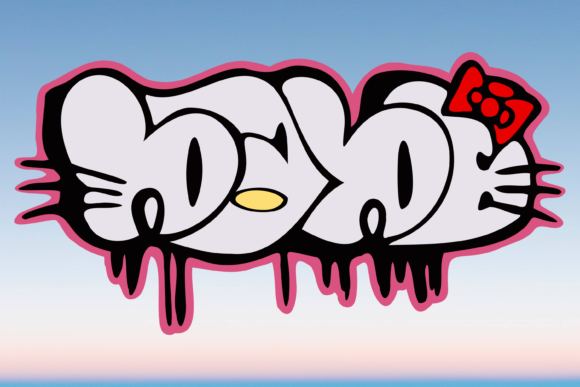 Hello Babe Cat Mom Lady Graffiti Svg
