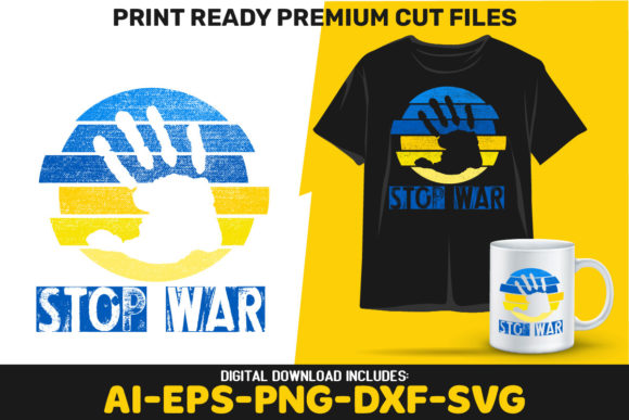 Retro Vintage Stop War for Ukraine SVG