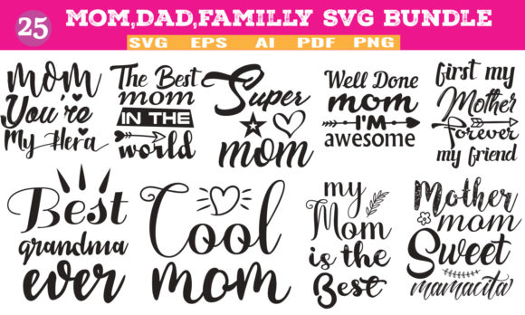 Reviewing About Mom,Dad,Familly Bundle SVG Graphic for Real Stitching