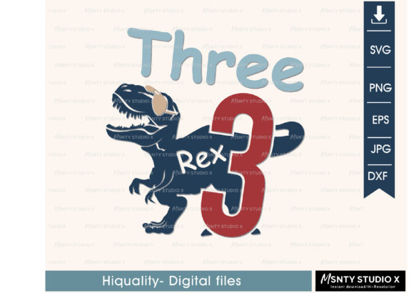 Three Rex Svg for Embroidery Projects