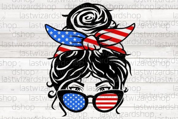 USA Mom Bun Svg for Real Embroidery Projects
